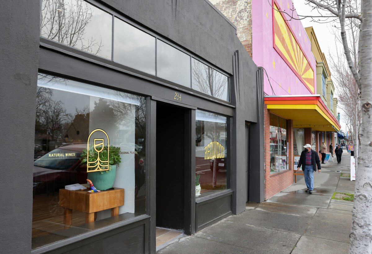 The Redwood natural wine bar in Sebastopol on Friday, February 24, 2023. (Christopher Chung/The Press Democrat)