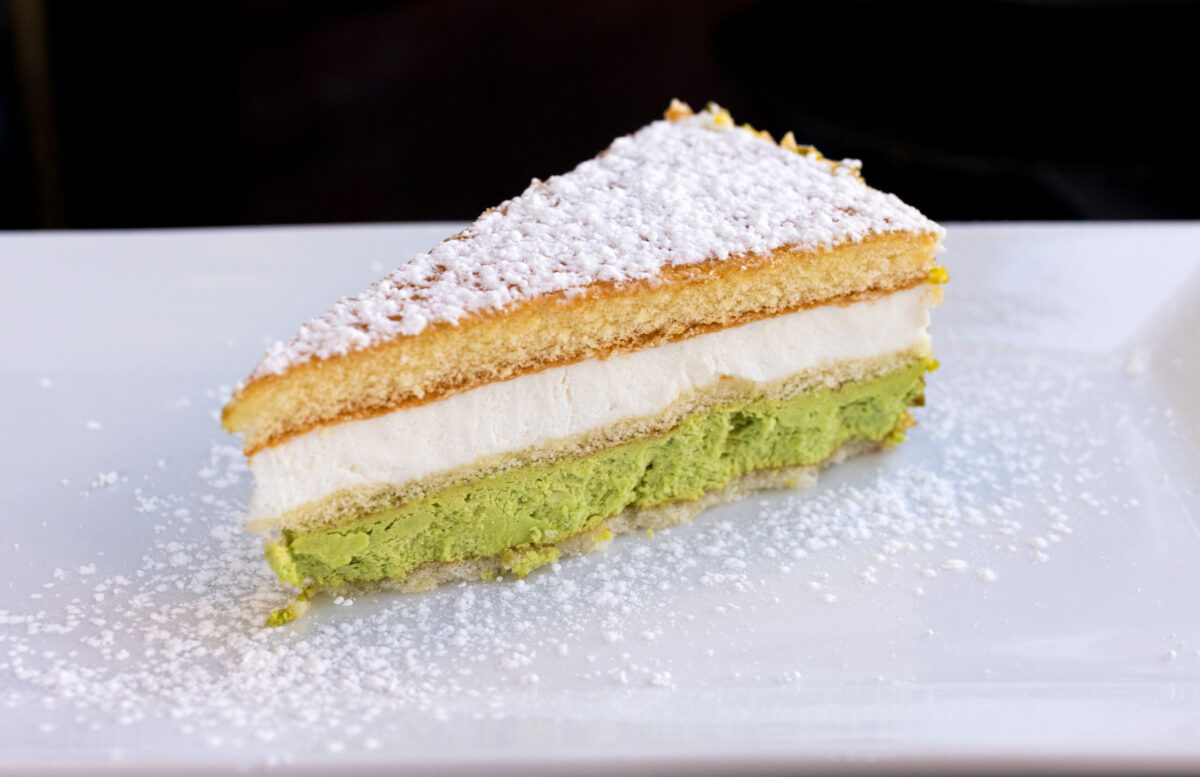 Pistachio Cake from L'Oro di Napoli in downtown Santa Rosa March 24, 2023. (John Burgess/The Press Democrat)