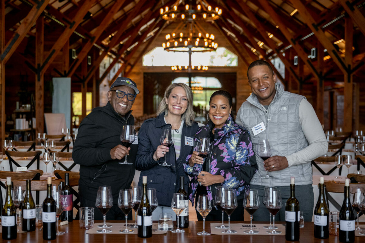 NBC’s “Today” show third-hour co-hosts Al Roker, Dylan Dreyer, Sheinelle Jones and Craig Melvin at Bricoleur Vineyards in Windsor during the taping of a special Sonoma County edition of the show. (Nathan Congleton/NBC)