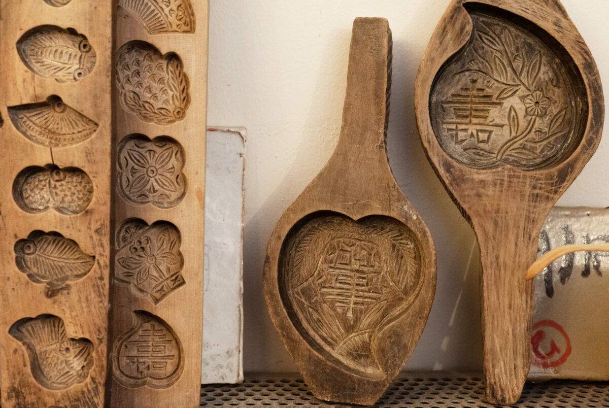 These kashigata molds which are used for Japanese sweet cakes, artist Hiroko Ishida uses them for her ceramics at her studio in Sonoma, Calif. on Jan. 17, 2022. (Photo: Erik Castro/for Sonoma Magazine)