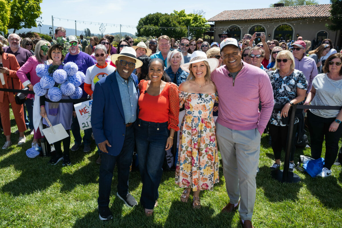 NBC’s “Today” show third hour hosts at St. Francis Winery & Vineyards in Santa Rosa. (Nathan Congleton/NBC)