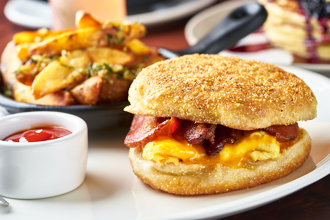 Breakfast sandwich and fries from Wit & Wisdom in Sonoma. (Wit & Wisdom)