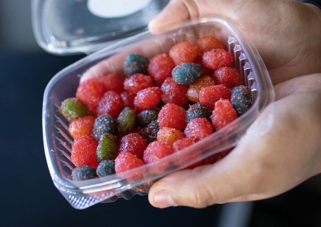 Chamoy is a Mexian treat made from hibiscus flowers, prunes, and apricots blended and cooked into a thick paste that tastes tart, spicy, and sweet. (Chad Surmick/The Press Democrat)
