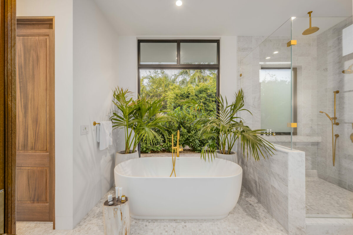 Symmetry in the design—like the placement of these plants—makes a strong statement. (Provided by Carol Sebastiani of Sotheby's International Realty)