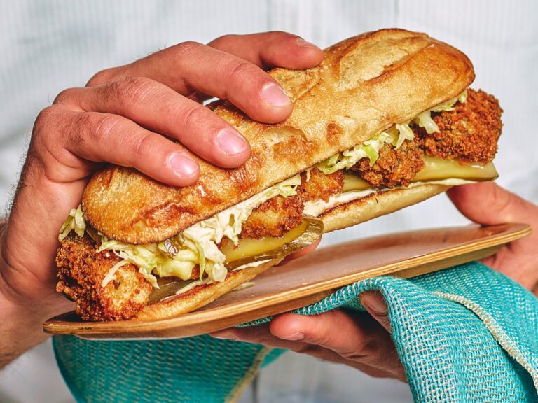 The oyster poboy at Oyster restaurant at The Barlow in Sebastopol. (Kim Carroll/For Sonoma Magazine)