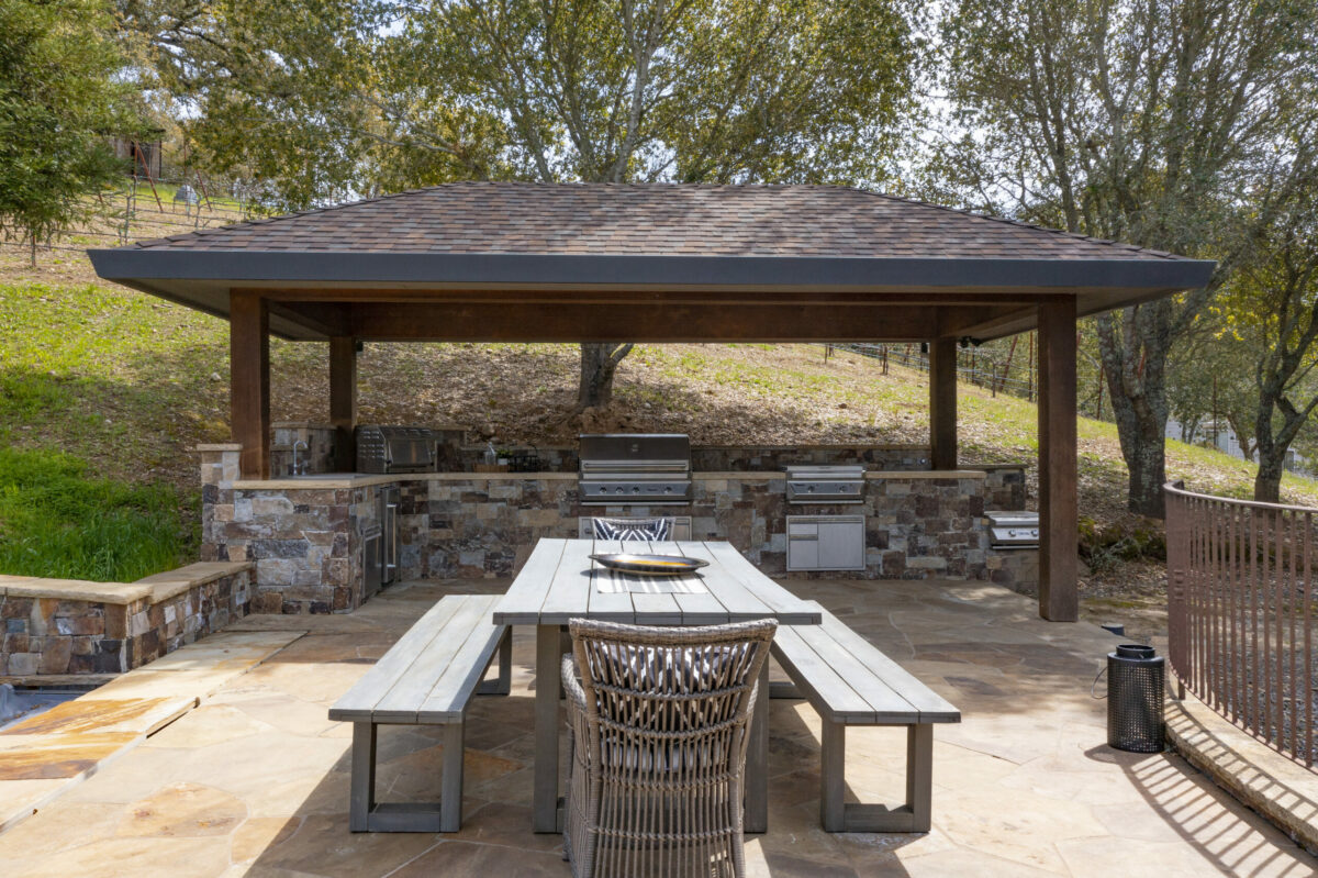 The home has a full outdoor kitchen and eating area.(Ned Bonzi)