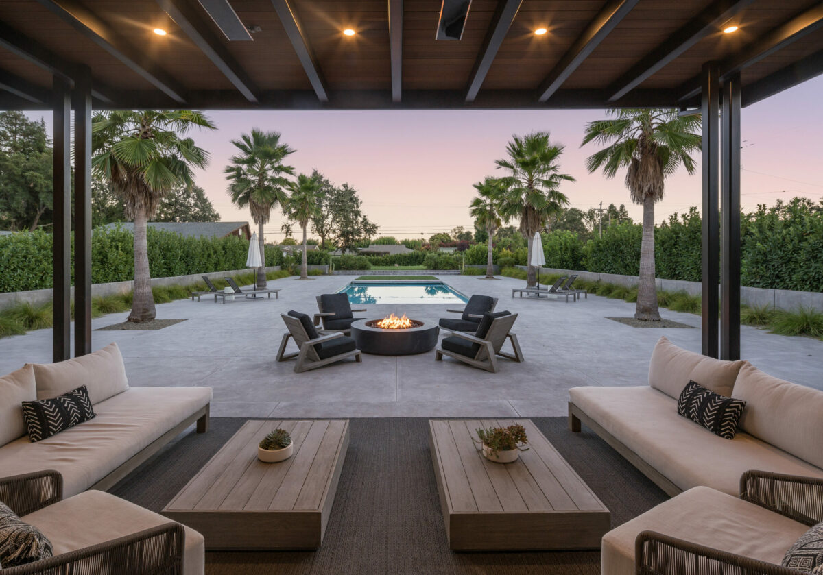 A Sonoma estate, completed in 2020, is on the market for $6.5 million. The four-bedroom, three-and-a-half-bathroom estate is named Six Palms Sonoma for the six grand palm trees that line the pool.(Provided by Carol Sebastiani of Sotheby's International Realty)