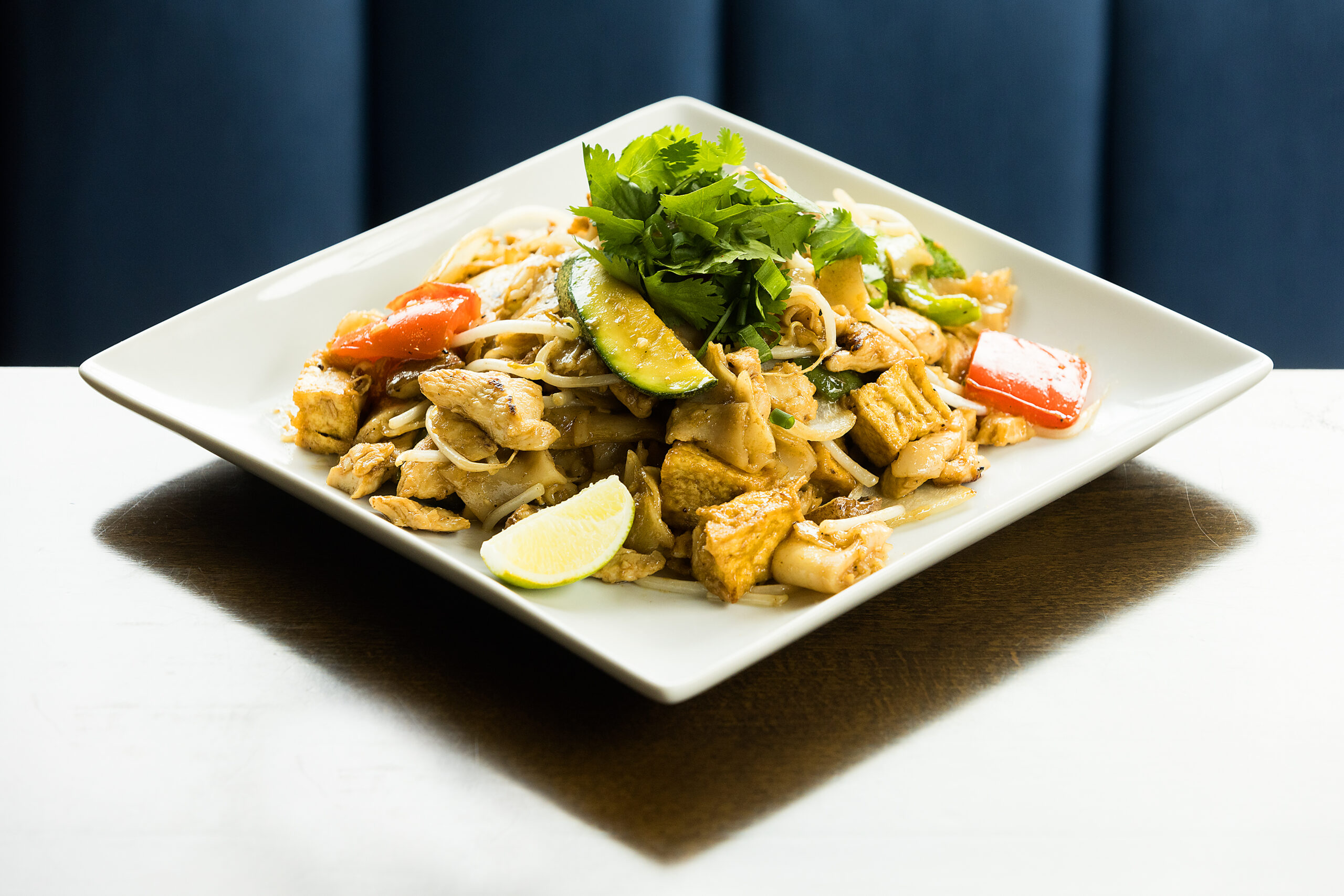 Mee Goreng with rice noodle, chicken, tofu, egg, black soy sauce, bean sprout, bell pepper, zucchini, onion, and mushrooms from chef Tony Ounpamornchai’s Mandarin Kitchen in Montgomery Village in Santa Rosa Friday May 5, 2023. (Photo by John Burgess/The Press Democrat)