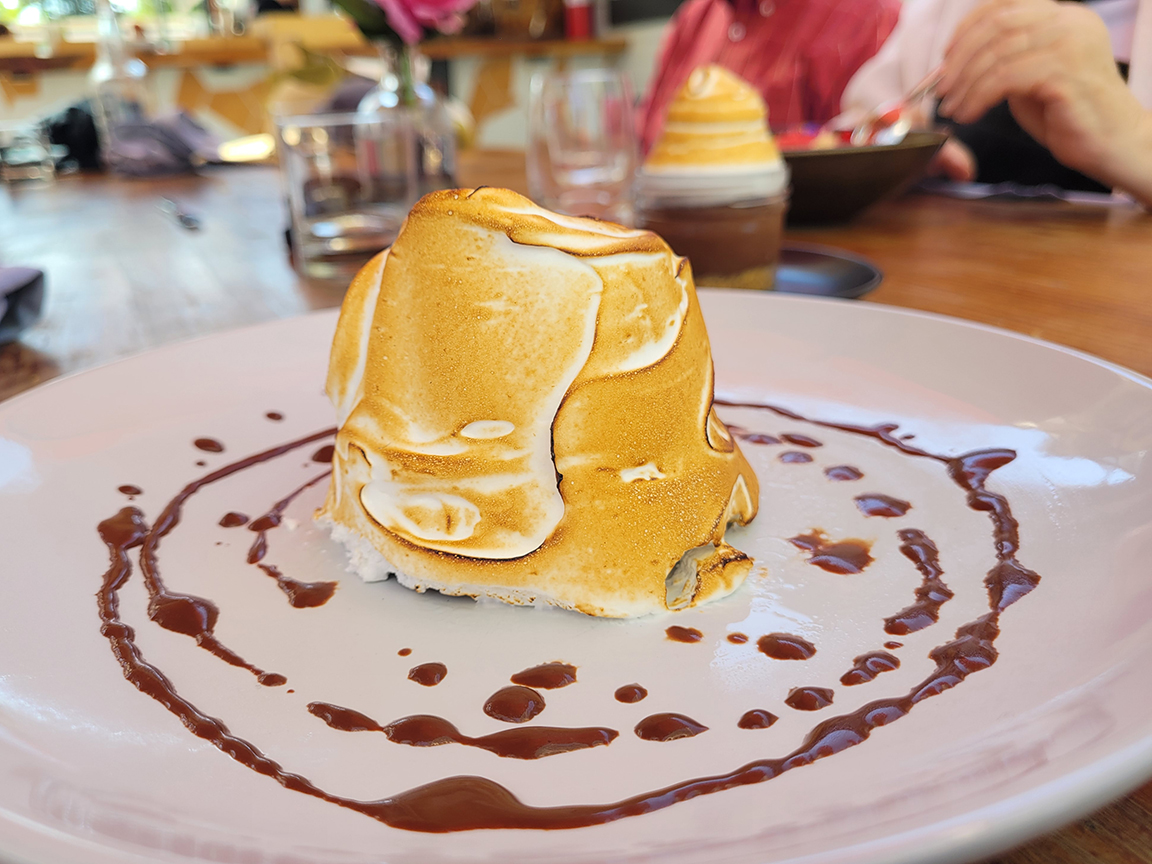 Baked Alaska dessert at Bloom Carneros in Sonoma. (Heather Irwin)
