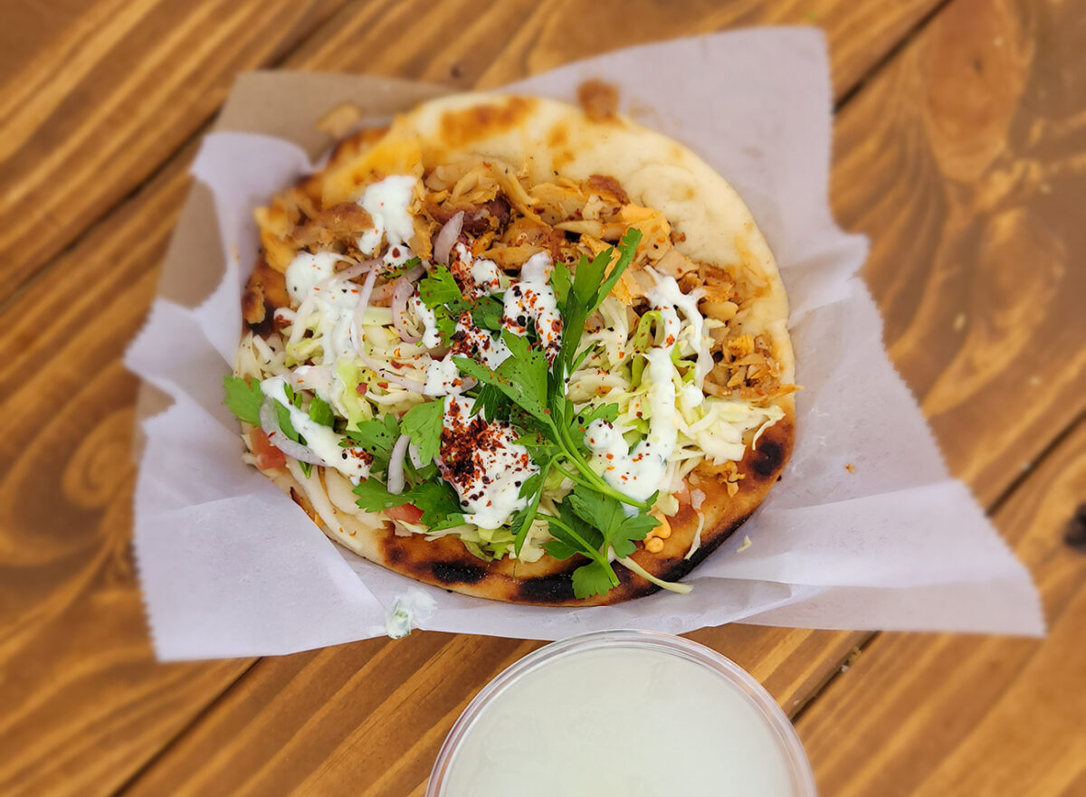 Chicken gyro from Tarla at BottleRock 2023. (Heather Irwin)