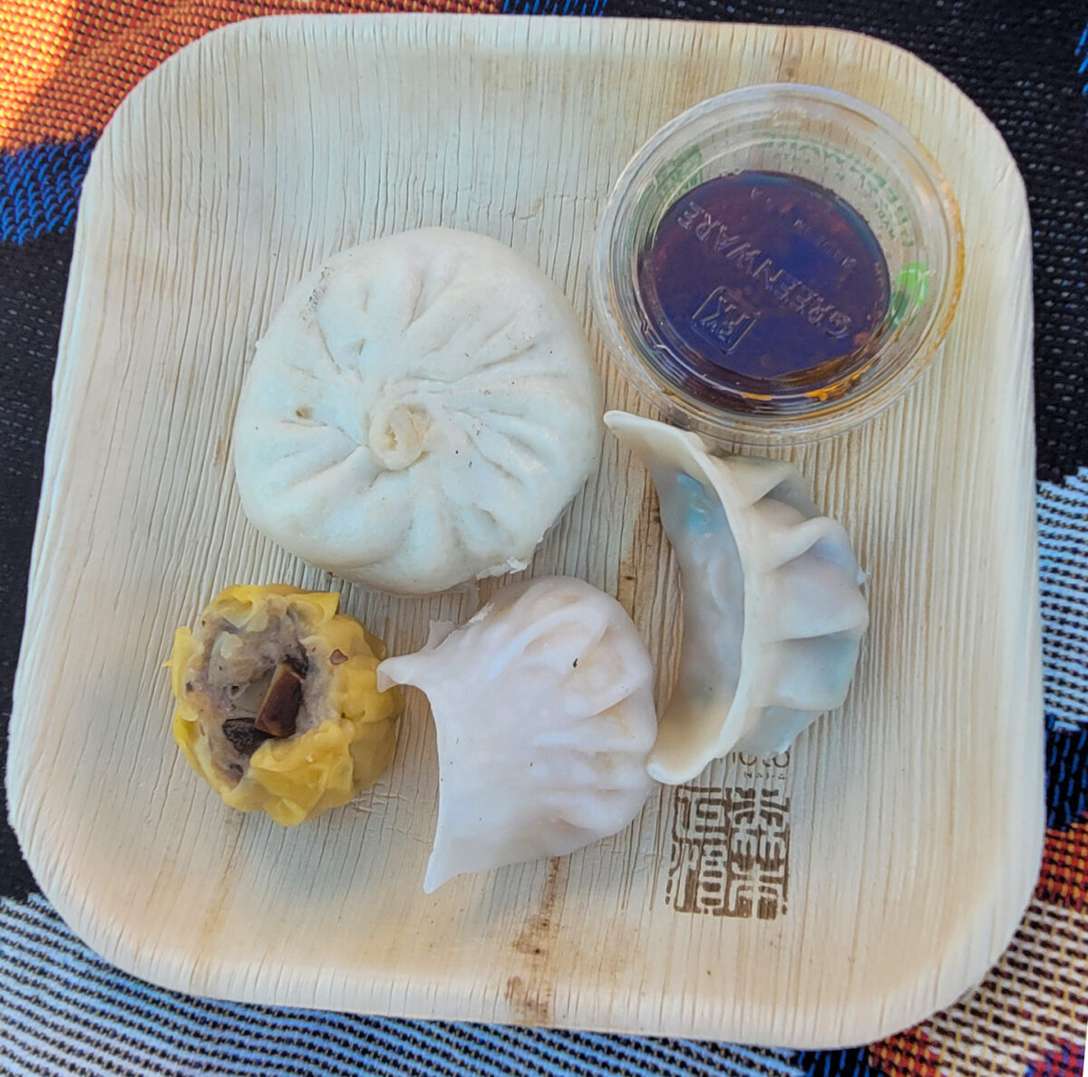 Dim sum sampler for Morimoto Napa at BottleRock 2023. (Heather Irwin)