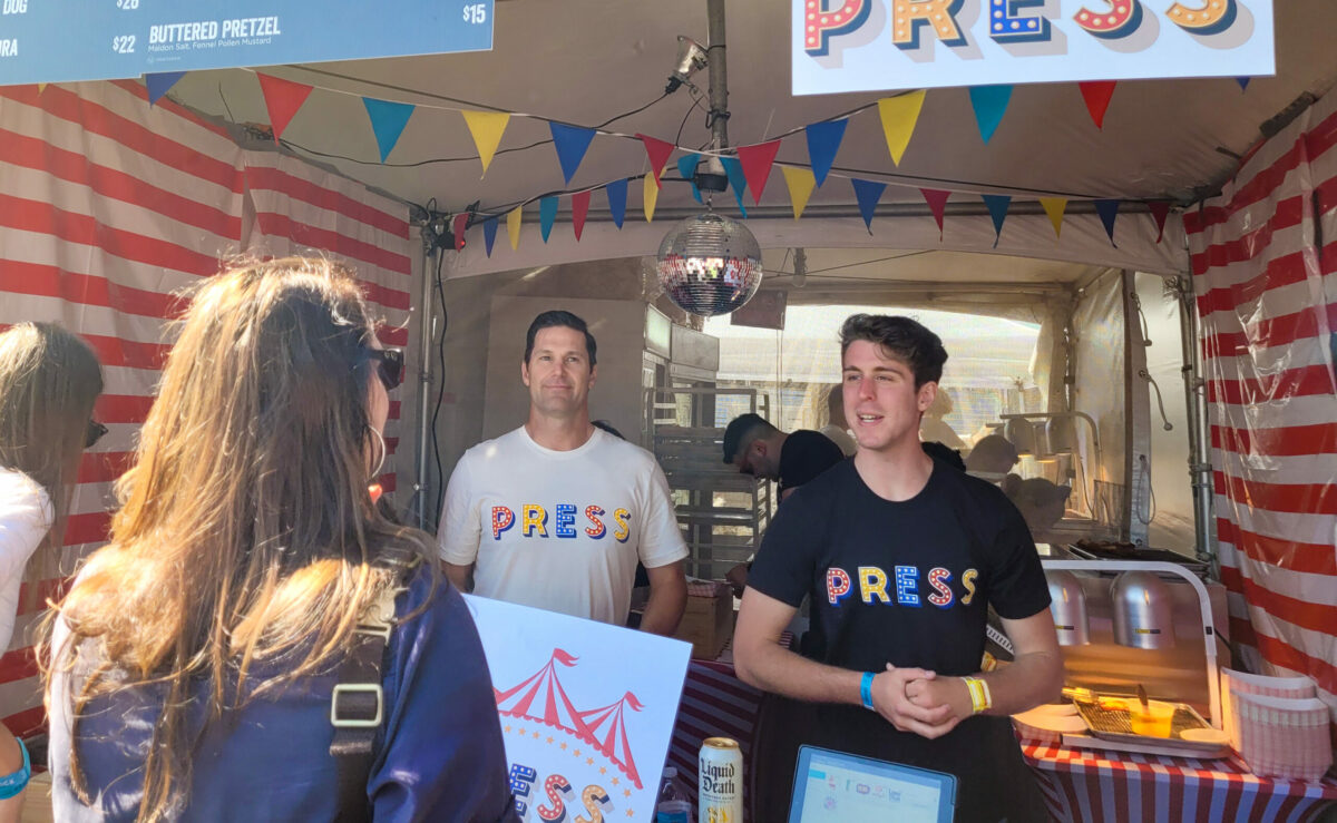 Press restaurant in St. Helena offers both lobster corn dogs with caviar and ahi tuna nachos in BottleRock's VIP section in 2023. (Heather Irwin)