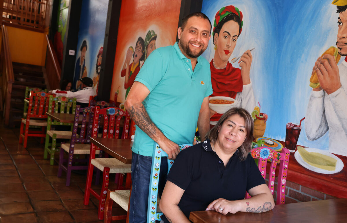 El Fogon Taco Shop owners Jose Rodriguez and his wife, Laura Martinez in Santa Rosa on Friday, April 14, 2023. (Christopher Chung/The Press Democrat)