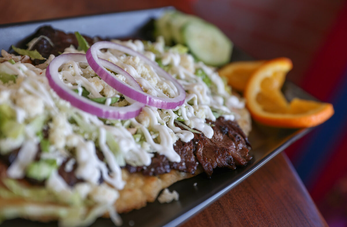 Huarache at El Fogon Taco Shop in Santa Rosa on Friday, April 14, 2023. (Christopher Chung/The Press Democrat)
