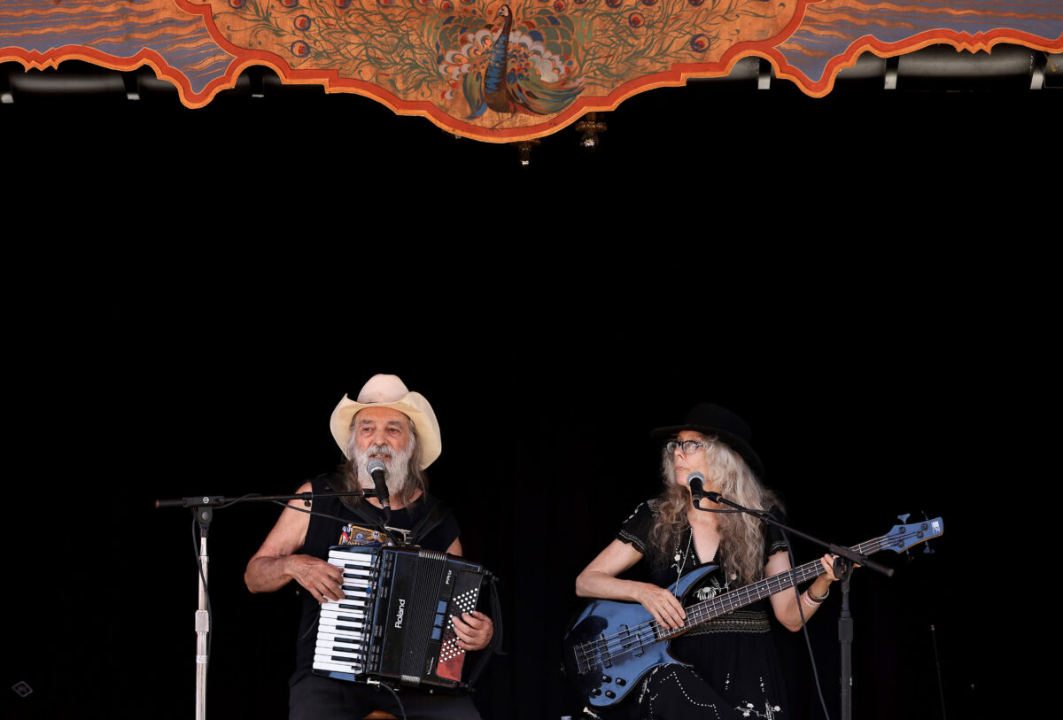 Art Peterson and Laurie Miller combine their love of guitar and accordion as they perform during the Cotati Accordion Festival Saturday, Aug. 20, 2022. (Kent Porter / The Press Democrat) 2022