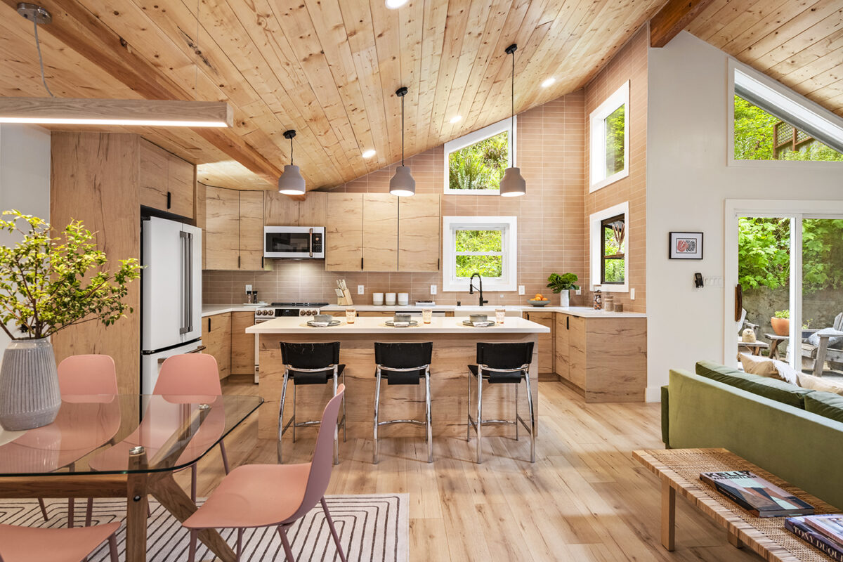 The home is cleanly modern yet super cozy thanks to redwood views and sharp design choices. (Brian McCloud Photography)