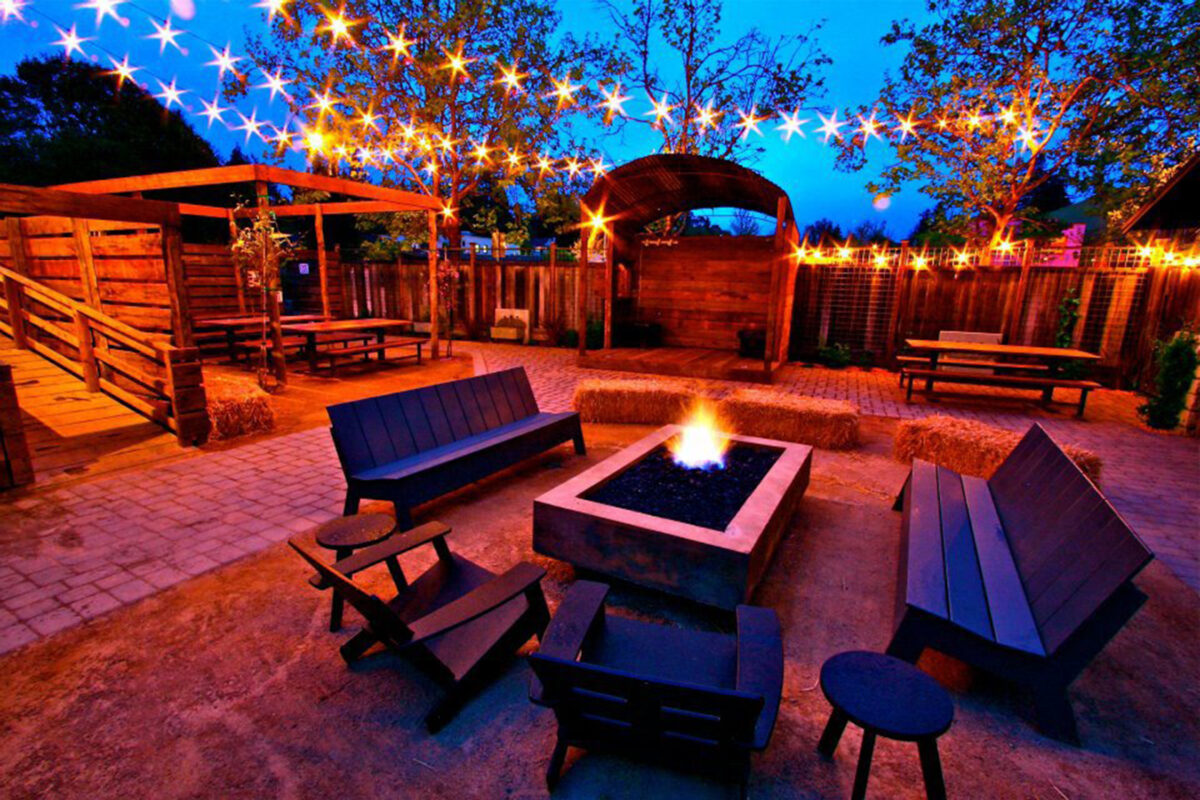The outdoor dining and event space at HopMonk Tavern in Sebastopol. (Sonoma County Tourism)