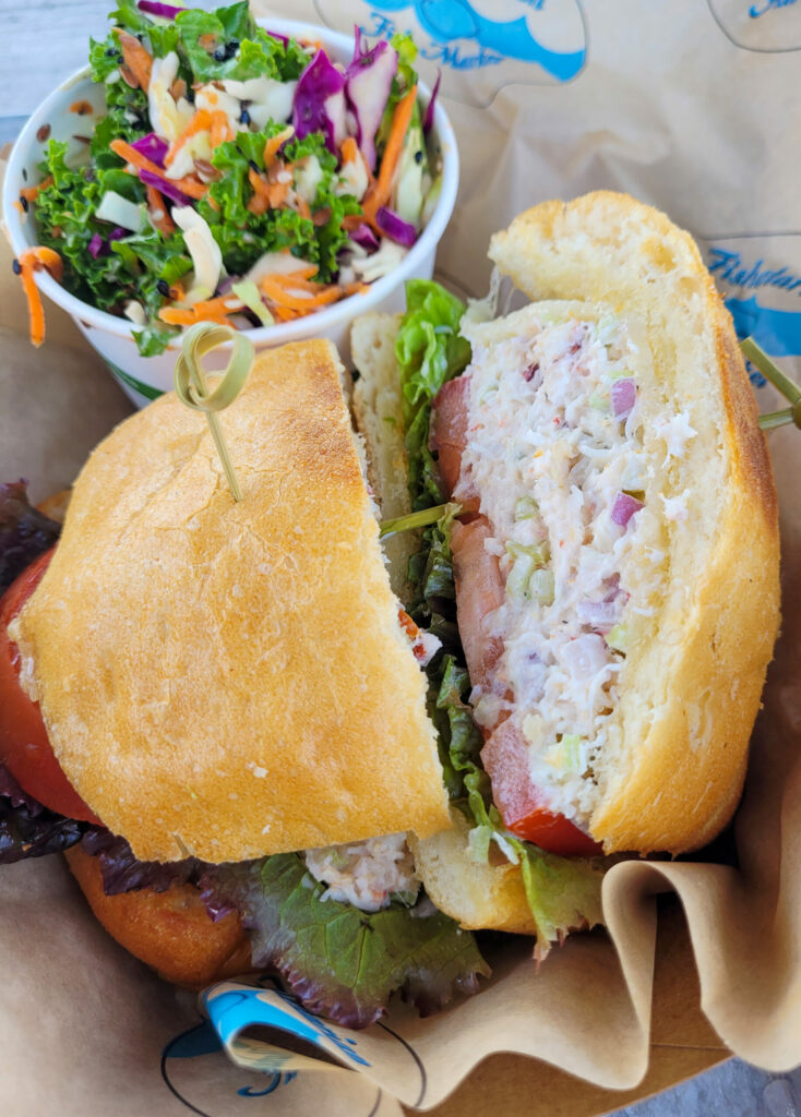 Crab Sandwich at Fishetarian Fish Market in Bodega Bay. (Heather Irwin / The Press Democrat)