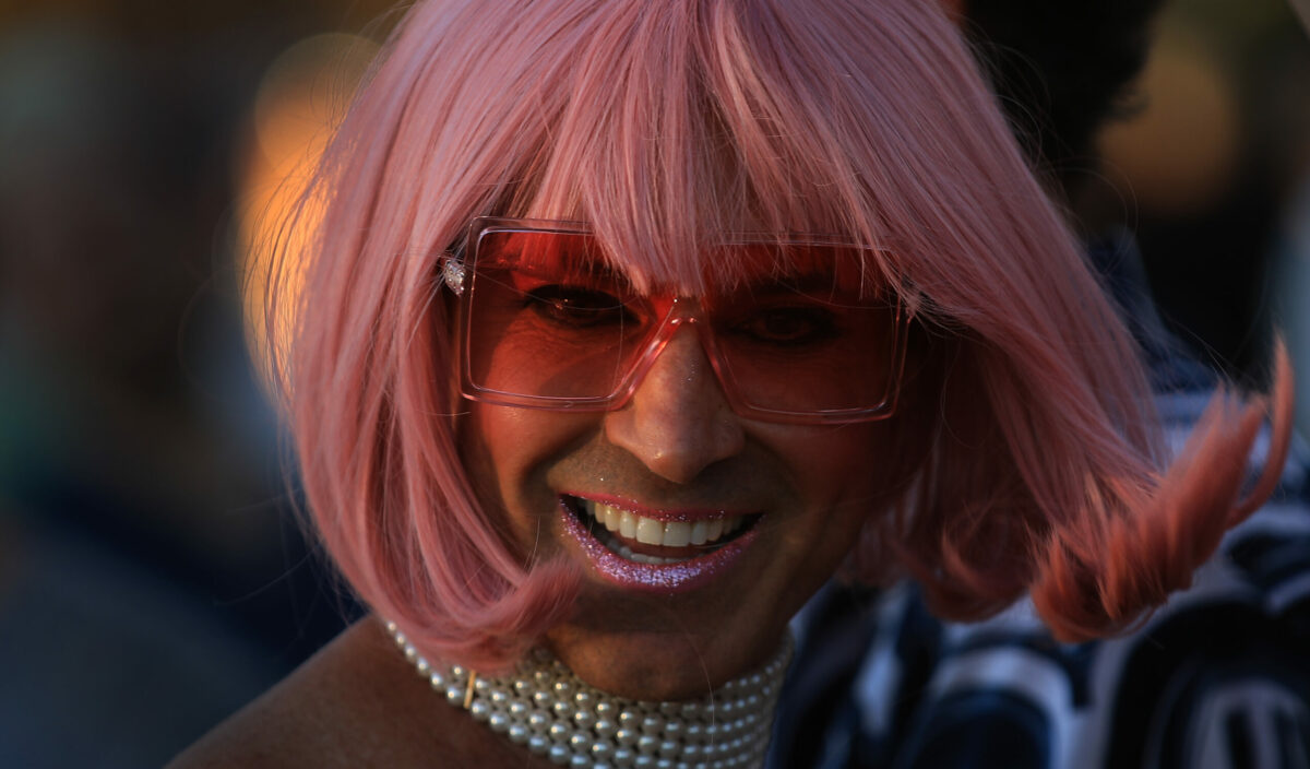 A performer with the Ros Girls at the Twilight T-Dance at Chateau St. Jean Winery in Kenwood, as part of the Gay Wine Weekend on Saturday, July 16, 2022 (Kent Porter / The Press Democrat) 2022