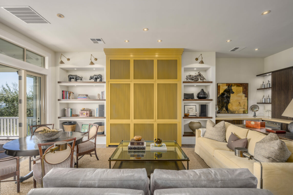 Using a neutral palette, designer Erin Martin created a blank canvas to showcase the Moulds’ many artifacts they've collected from their travels. (Paul Rollins / Sotheby's International Really)