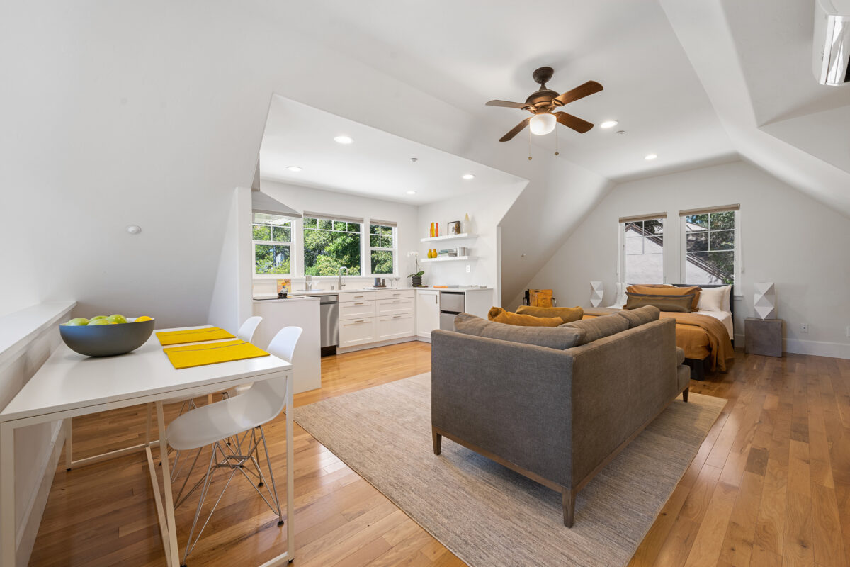 The second unit has a kitchen, bathroom and zoned living area. (Open Homes Photography)