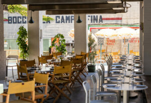 The back patio at Molti Amici in Healdsburg Wednesday, July 19, 2023. (John Burgess/The Press Democrat)