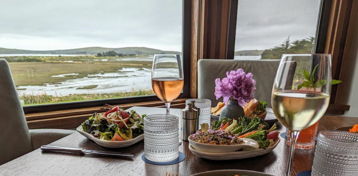 Crudité and young lettuce salad at Drakes Sonoma Coast, located in The Lodge at Bodega Bay. (The Lodge at Bodega Bay)