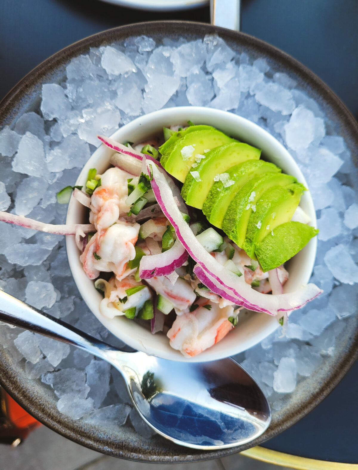 Shrimp ceviche at Oyster in Sebastopol. (Heather Irwin / Sonoma Magazine)