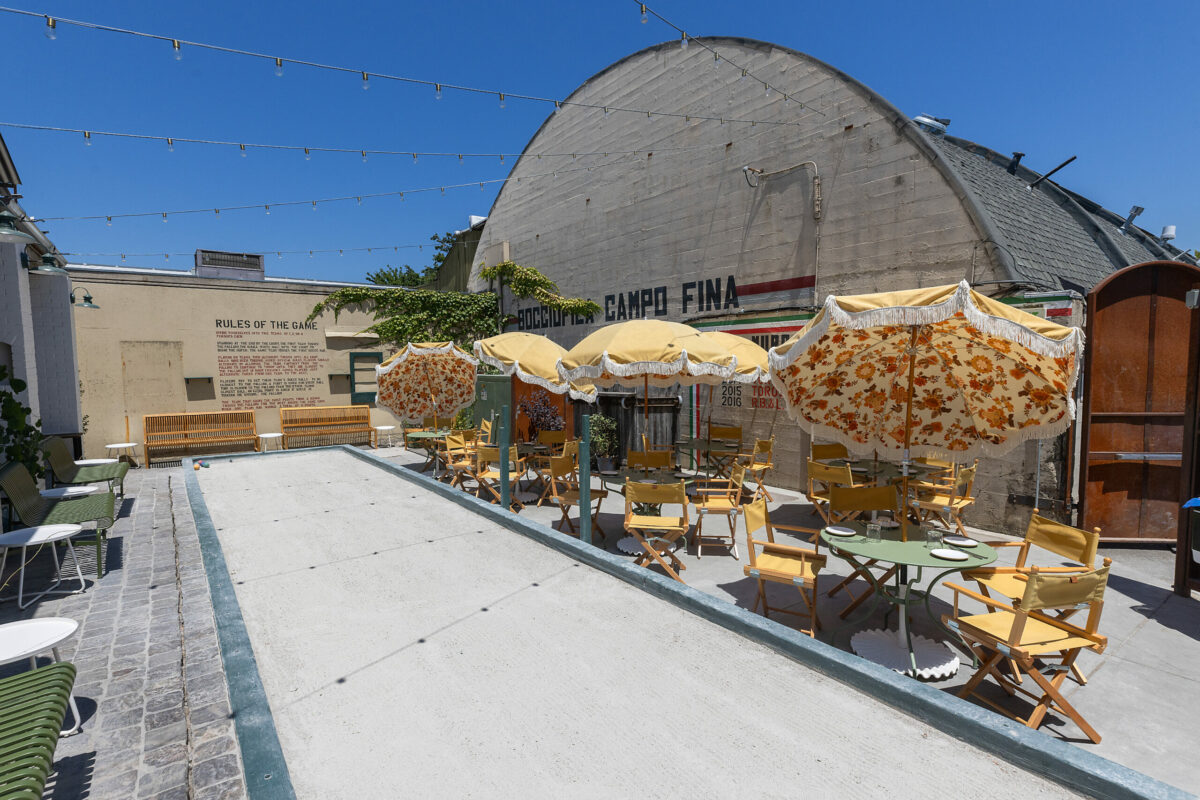 The bocce court outside the back patio at Molti Amici in Healdsburg Wednesday, July 19, 2023. (John Burgess/The Press Democrat)