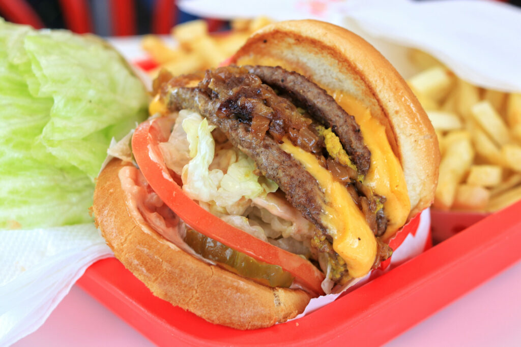 In-N-Out Double Double cheeseburger with animal-style french fries. (ShengYing Lin/Shutterstock)