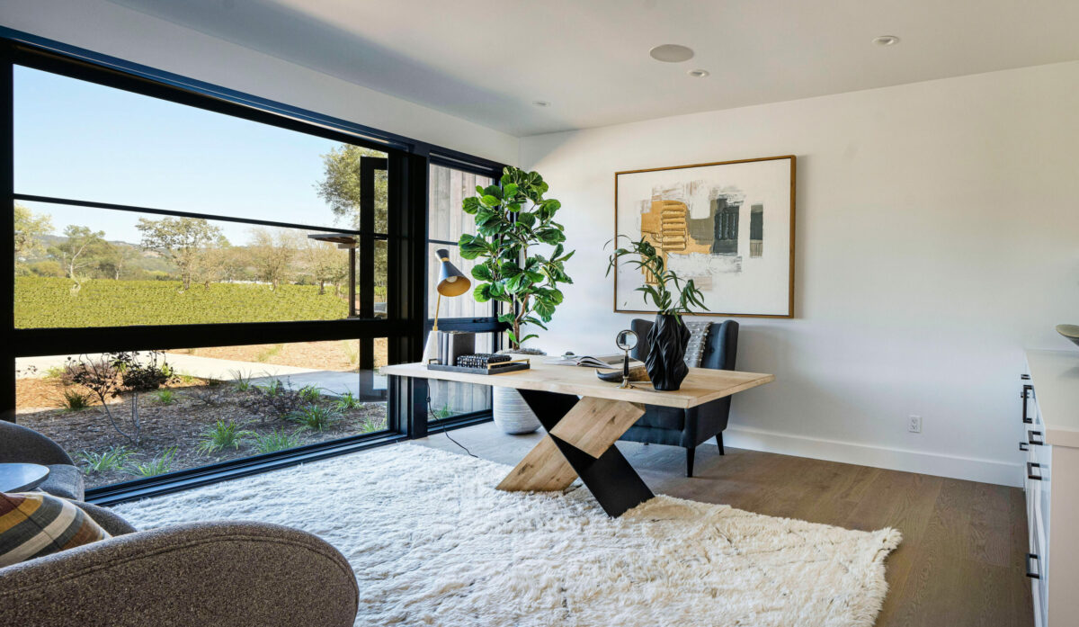Office space with vineyard views. (Robert Vente / Sotheby’s International Realty)