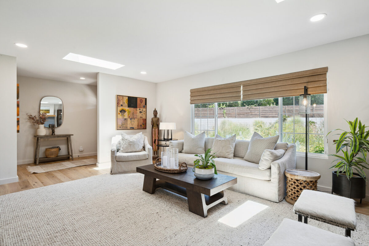 While the home has been modernized, its ranch house essence remains intact, with the light-bathed, open-concept layout that connects the indoors to the outdoors.(Open Homes Photography)
