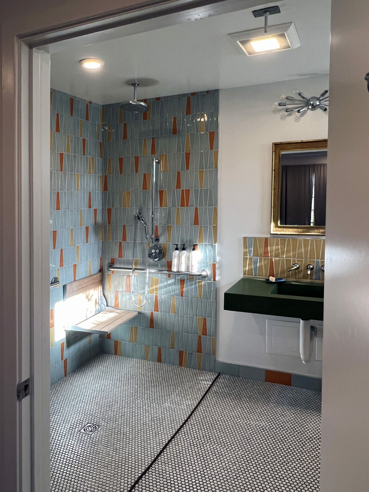 An ADA accessible bathroom inside a guest room at The Astro Motel in Santa Rosa. (Courtesy The Astro)