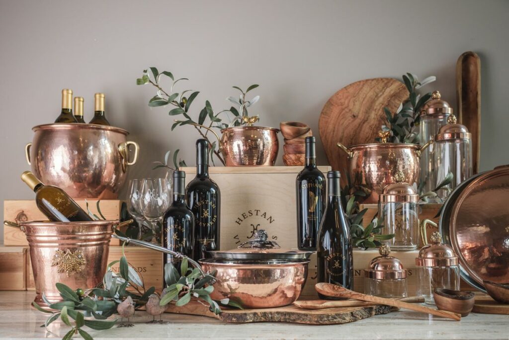 Hestan Vineyards wine and cookware