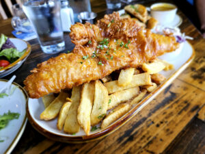 Fish and chips at The Goose & Fern in Santa Rosa. (Heather Irwin/The Press Democrat)
