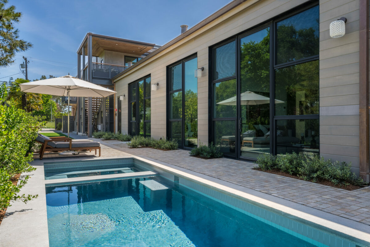 The property features a lap pool. (Paul Rollins for Sotheby’s International Realty)