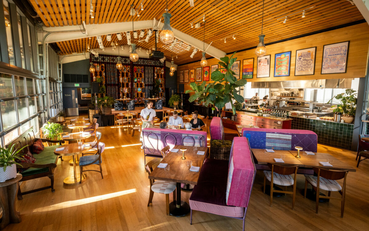 Formerly of Noma in Copenhagen, executive chef Stu Stalker brings his twist on vegan fine dining weekends at Second Story, the new upstairs restaurant at Little Saint in Healdsburg, Sept. 8, 2023. (John Burgess/The Press Democrat)