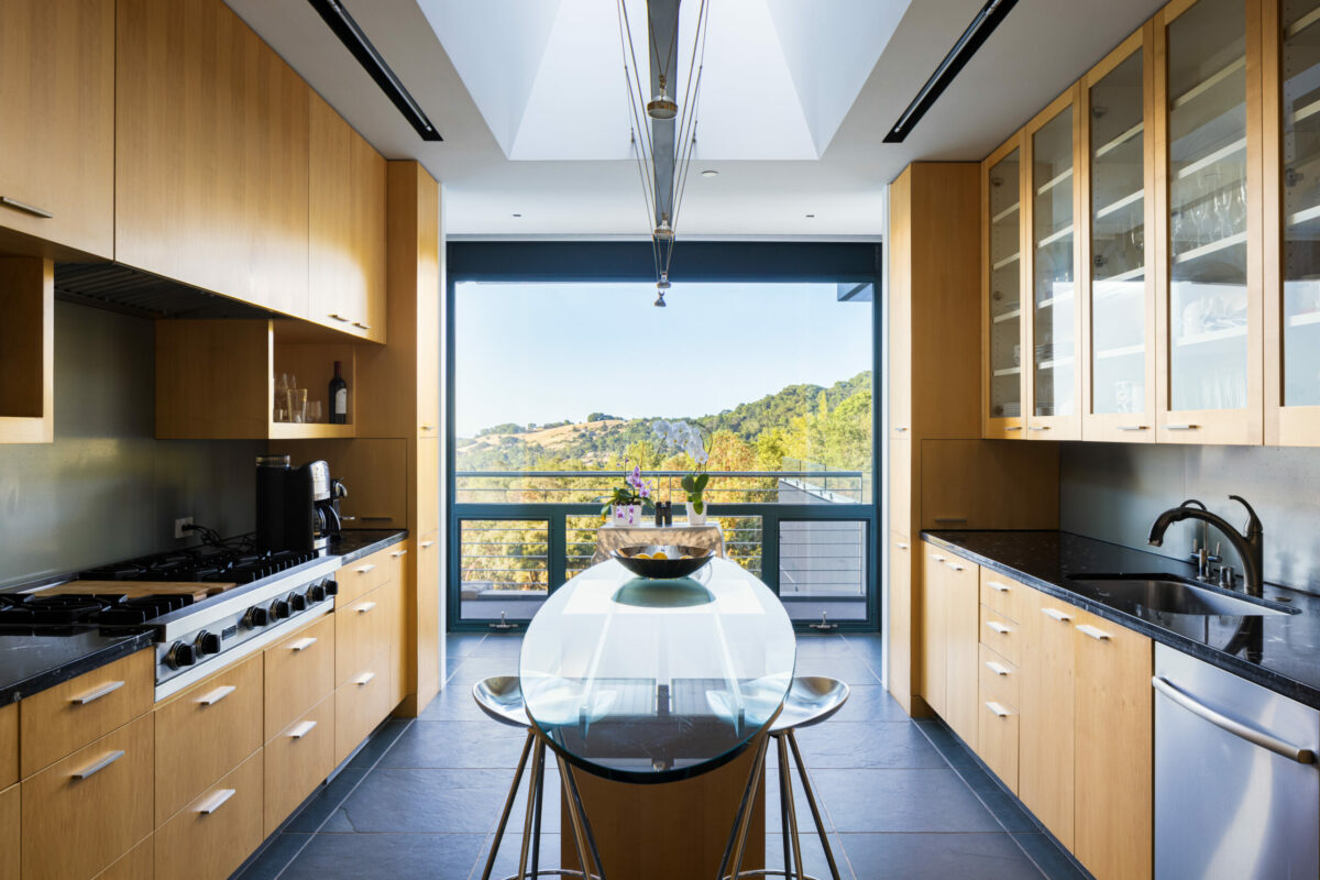 Wood cabinets and more views in the kitchen. (Steven Magner)