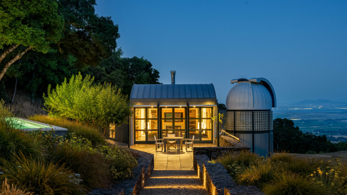 The home's architect and owner, Darryl Roberson, resided in the guest house while studying the land on which he would build the main home. (Steven Magner)