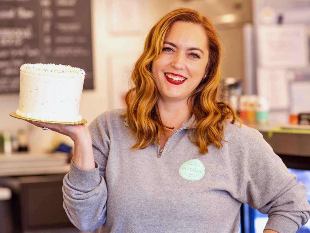 Sally Geftakys, chef and founder of Monday Bakery, is excited about the shop's second location on the Sonoma Plaza. 117 E. Napa St. Tuesday, Sept. 26, 2023. (Courtesy Monday Bakery)