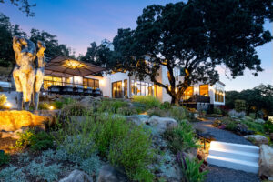  A five-bedroom, six-and-a-half-bathroom home perched in the hills between Glen Elen and Santa Rosa is available for $15,000,000. (SeaTimber Media / Sotheby’s International Realty)