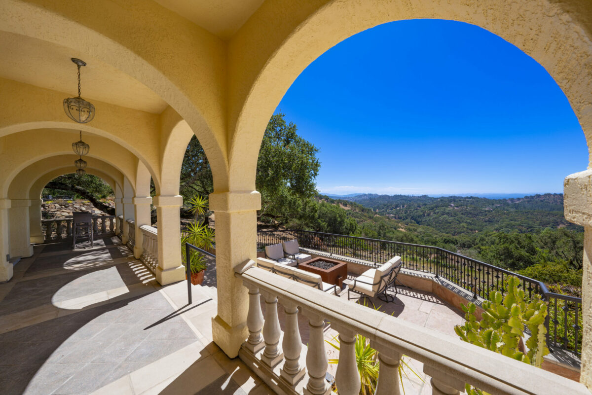 The home's loggia allows for covered alfresco dining. (Ned Bonzi)