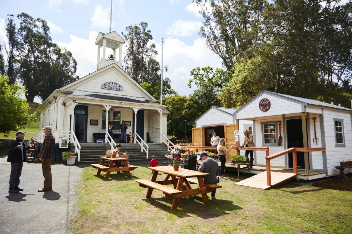 The 1895 Union Elementary School in rural Petaluma is now a seasonal farmstand and community gathering spot, spearheaded by Tenfold Farmstand owner Catherine Clark. (Tenfold Farmstand)