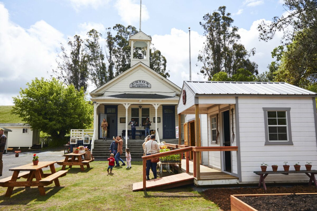 The 1895 Union Elementary School in rural Petaluma is now a seasonal farmstand and community gathering spot, spearheaded by Tenfold Farmstand owner Catherine Clark. Inside the school building, there's room for concerts and classes as well as a small mercantile with baked goods, crafts and more. (Tenfold Farmstand)