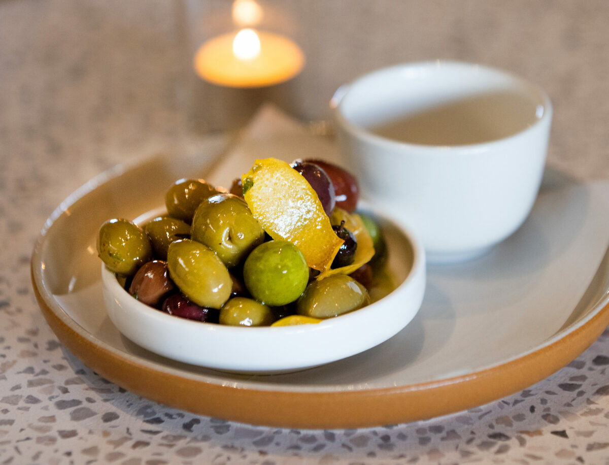 Marinated Olives from Luma Bar and Eatery in Petaluma Thursday, February 16, 2023. (John Burgess/The Press Democrat)