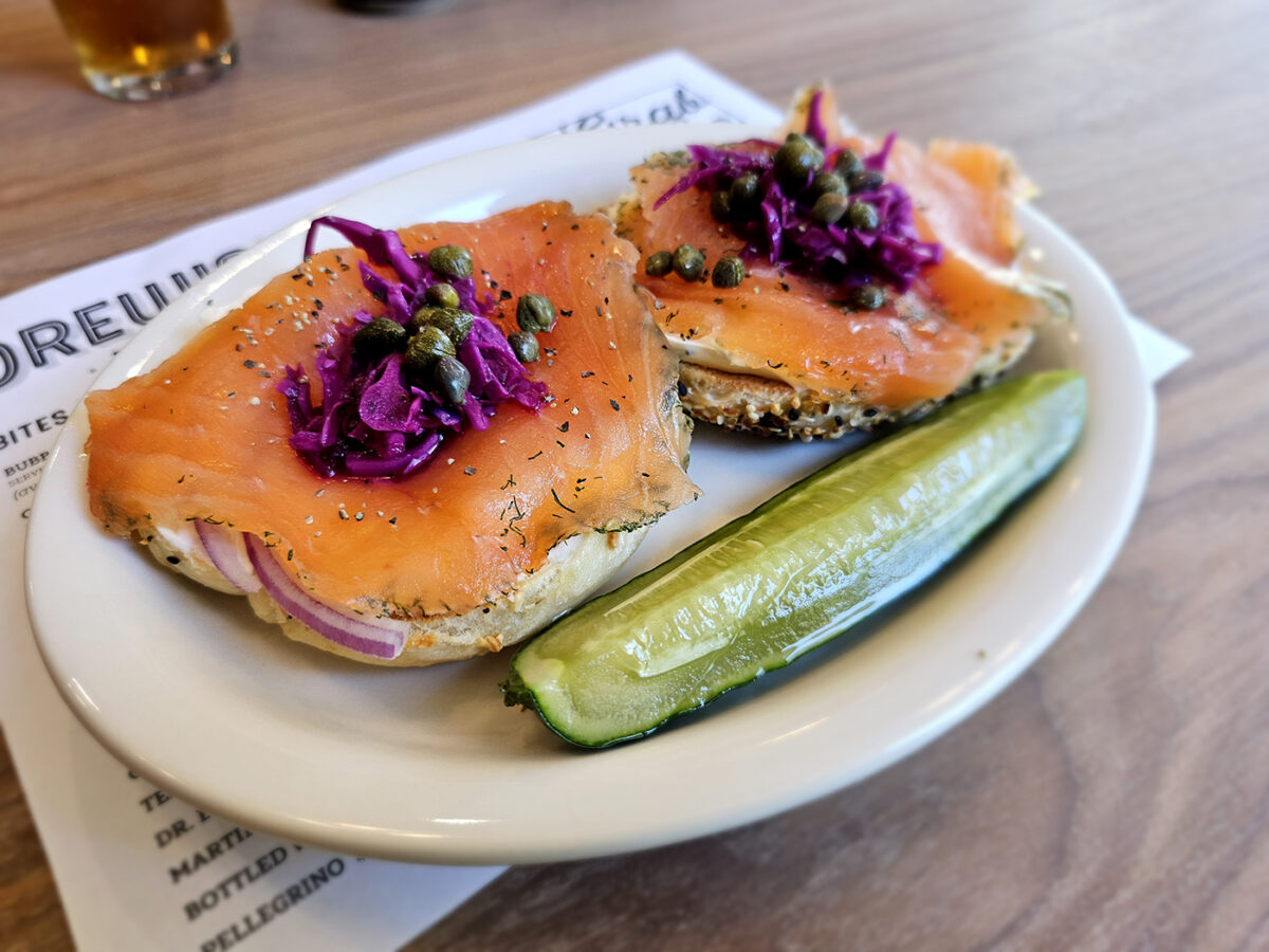 Lox and bagel at Drewish Deli in Healdsburg. (Heather Irwin/Sonoma Magazine)