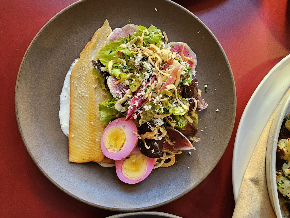 Smoked trout salad at Townes restaurant in Santa Rosa. (Heather Irwin/The Press Democrat)