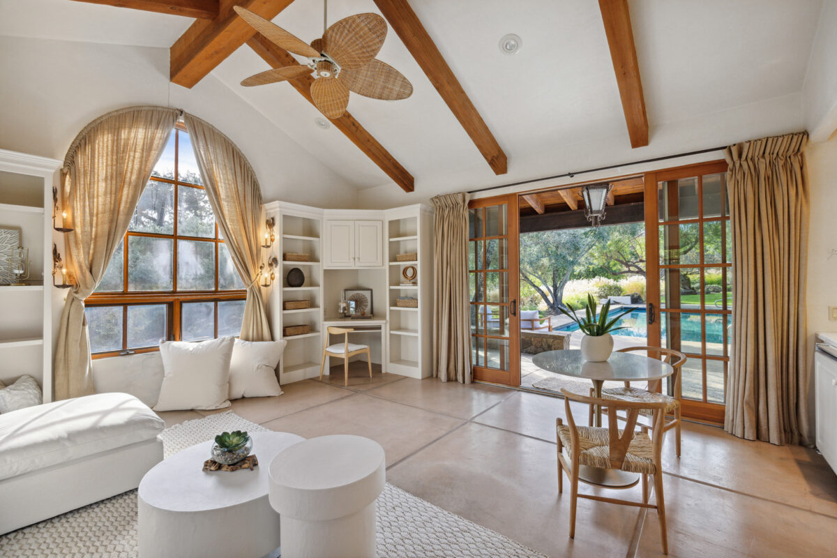 View from the pool house. (Open Homes Photography / Sotheby's International Realty)