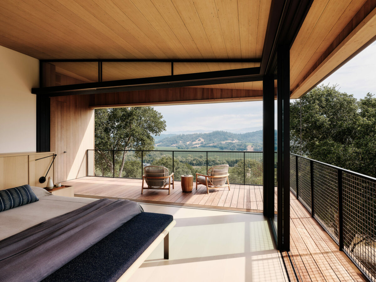 Retracting windows connect this bedroom to the outdoors. (Joe Fletcher)