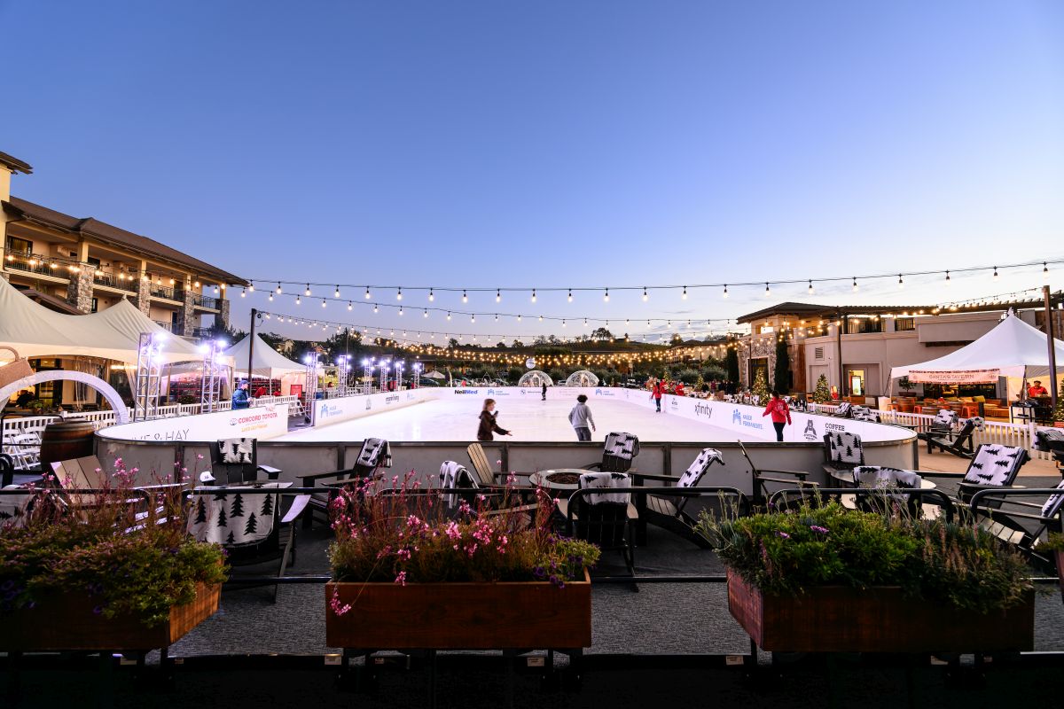 Ice skating rink at The Meritage grand Reserve in Napa